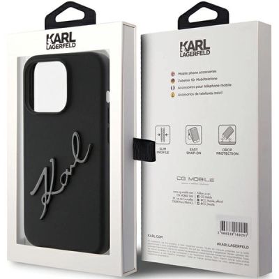 8. Etui Karl Lagerfeld Silicone Karl Script na iPhone 15 Pro - czarne