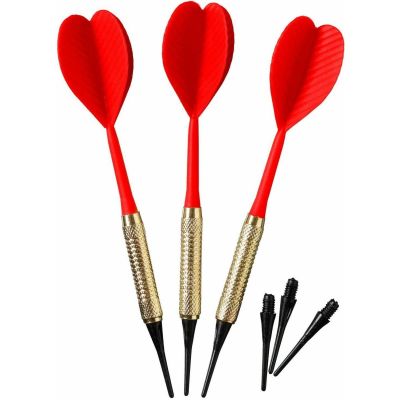3. RZUTKI LOTKI PLASTIKOWE DART 3SZT BEZPIECZNE BEST SPORTING - CZERWONE