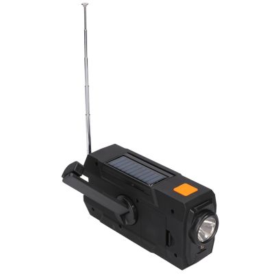 49. Extralink RADIO AWARYJNE SOLARNE Z KORBKA DYNAMO POWERBANK 4000MAH Z LATARKA SOS SR-4000 Przenośny Analogowy Czarny, Pomarańczowy