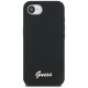 3. Etui Guess Silicone Script Metal Logo MagSafe na iPhone 16e - czarne