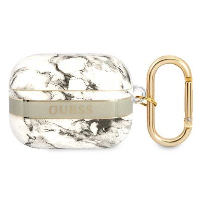 Etui Guess Marble Strap Collection na AirPods Pro - szare