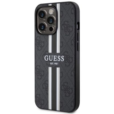 2. Etui Guess 4G Printed Stripes MagSafe na iPhone 13 Pro Max - czarne