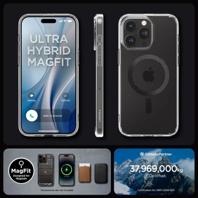 15. Etui Spigen Ultra Hybrid Mag z MagSafe na iPhone 15 Pro - szare