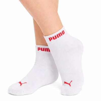 3. Puma skarpetki damskie 3-PAK za kostkę bawełna róż/czerwony/biały