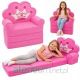 Rozkładany Fotel Sofa Leżanka z Koroną 2W1 Dla Dzieci Miękki Różowy