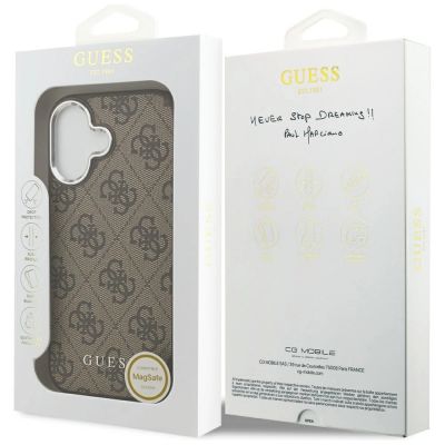8. Etui Guess 4G Classic Logo MagSafe na iPhone 17 - brązowe