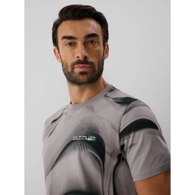 4. T-shirt regular z nadrukiem męski 4F 4FRAW26TTSHM4668-20A