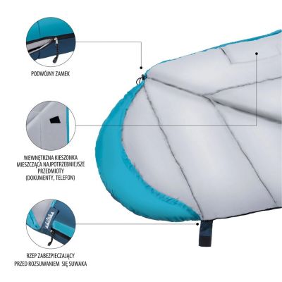 3. Śpiwór NILS CAMP NC2012 szaro-niebieski