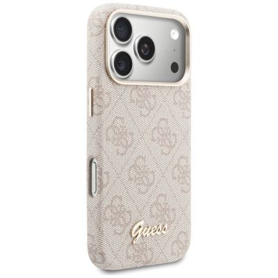 4. Etui Guess 4G Script MagSafe na iPhone 17 Pro Max - różowe