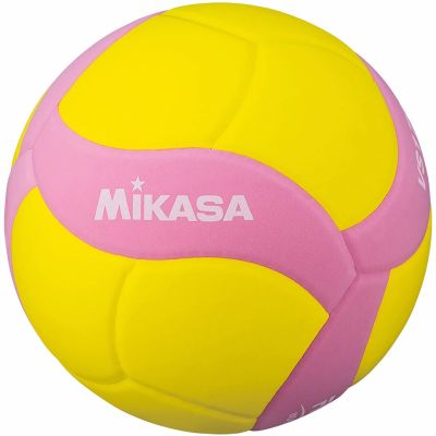 2. Piłka siatkowa Mikasa VS160W żółto-różowa rozmiar 4