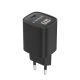 3. GEMBIRD 1-PORTOWA SZYBKA ŁADOWARKA SIECIOWA (PD) USB TYP - C, 60W, LCD, CZARNA