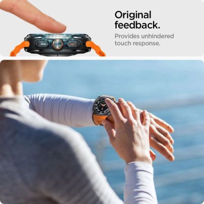 9. Szkło hartowane Spigen Glas.TR EZ Fit na Samsung Galaxy Watch Ultra (47 mm) - przezroczyste (2-pak)