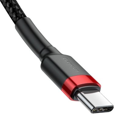 4. Kabel Baseus CATKLF-H91 USB-C - USB-C PD QC 60W 3A 480Mb/s 2m - czarno-czerwony