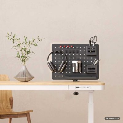 7. Activejet Organizer na biurko APB-002B. Obrotowa tablica perforowana. Kolor czarny matowy.