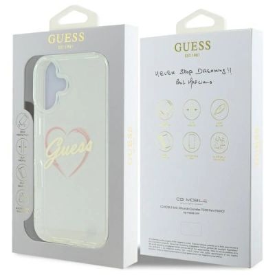 8. Etui Guess IML Heart na iPhone 16 - przezroczyste