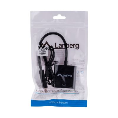 5. Adapter Lanberg AD-0017-BK (HDMI M - D-Sub (VGA) F; 0,20m; kolor czarny)