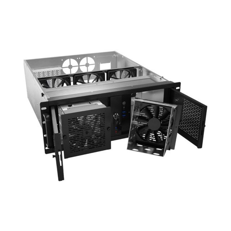 6. Obudowa do serwera modułowego Rack 4U Lanberg SC01-5204-12B