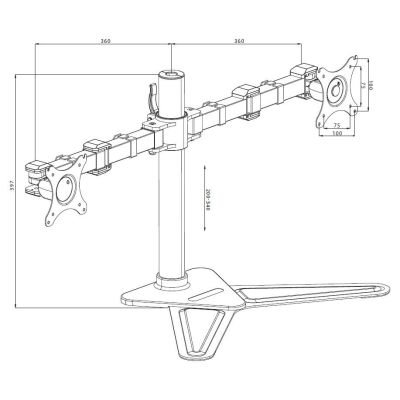 7. Uchwyt Iiyama DS1002D-B1 - stand z ramieniem regulowanym