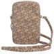 4. Torebka Guess Zip GCube Bottom Stripe na telefon - brązowa