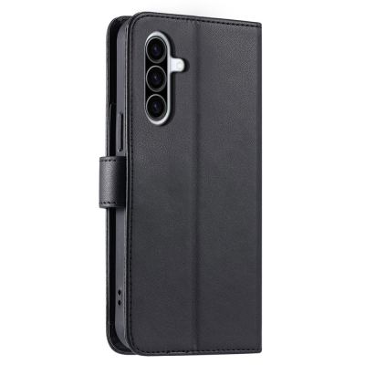 12. Etui na Samsung Galaxy A37 5G skórzane z portfelem funkcją podstawki i paskiem na ramię - czarne