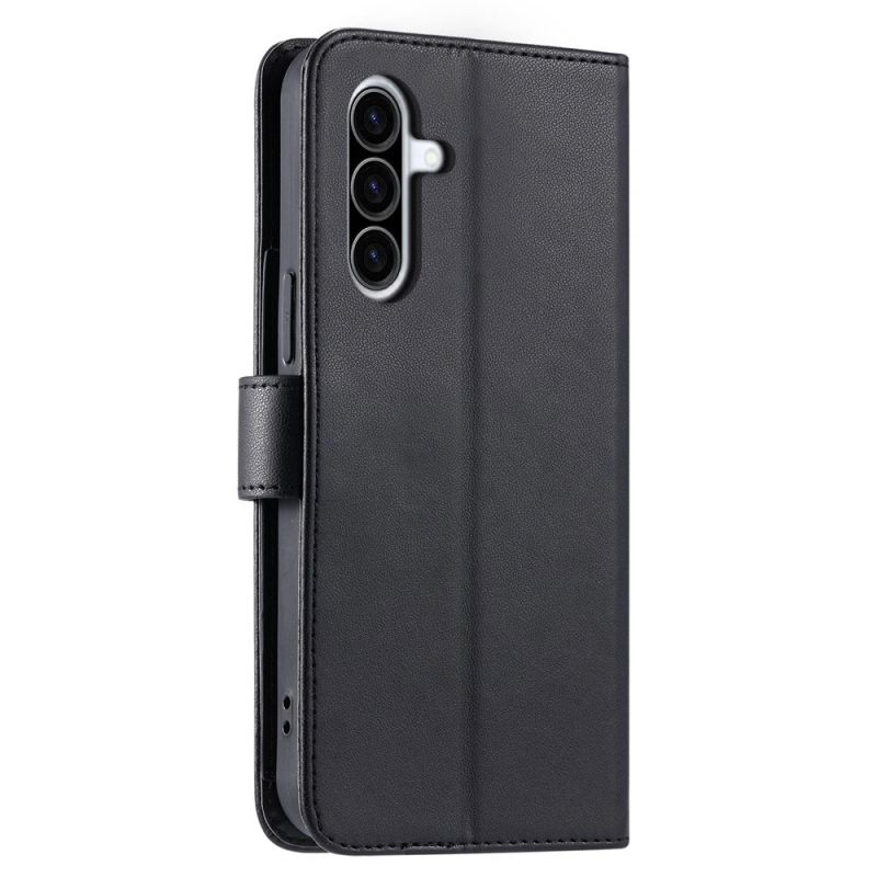 12. Etui na Samsung Galaxy A37 5G skórzane z portfelem funkcją podstawki i paskiem na ramię - czarne