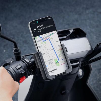 10. Uchwyt na telefon Baseus GoTrip na rower, hulajnogę, skuter - czarny