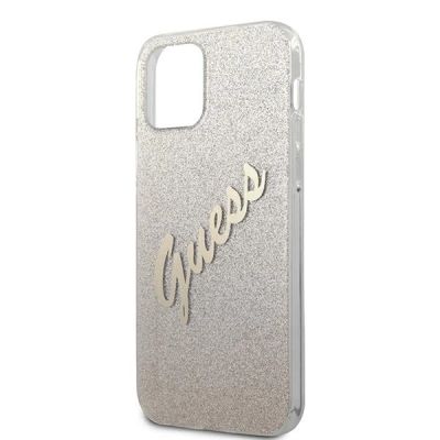 6. Etui Guess Glitter Gradient Script na iPhone 12 Pro Max - złote