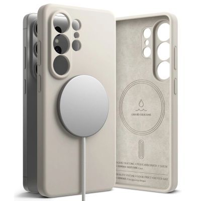 Etui Ringke Silicone MagSafe na Samsung Galaxy S26 Ultra - beżowe