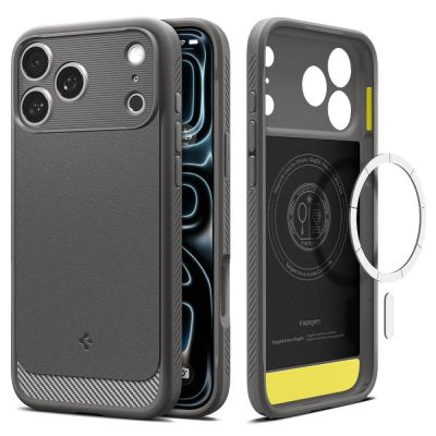 Etui Spigen Rugged Armor MagSafe na iPhone 18 Pro / 17 Pro - szare