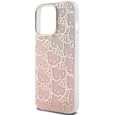 6. Etui Hello Kitty IML Gradient Electrop Crowded Kitty Head na iPhone 14 Pro Max - różowe