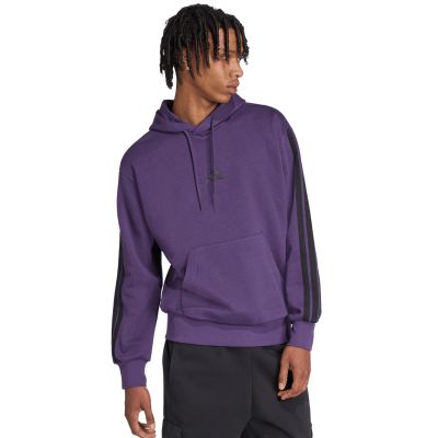 10. Bluza męska adidas Essentials 3-Stripes Fleece fioletowa JX0740