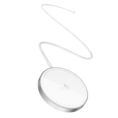 2. Ładowarka bezprzewodowa Baseus Simple Mini4 Air Qi2 15 W magnetyczna - srebrna