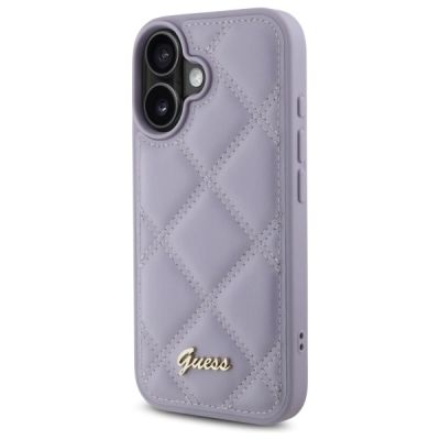 2. Etui Guess Quilted Metal Logo na iPhone 16 - jasnofioletowe