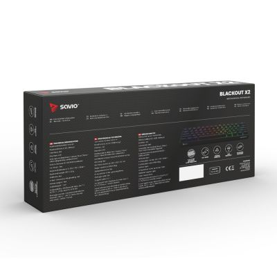 7. SAVIO KLAWIATURA MECHANICZNA BLACKOUT X2 OUTEMU RED HOT SWAP