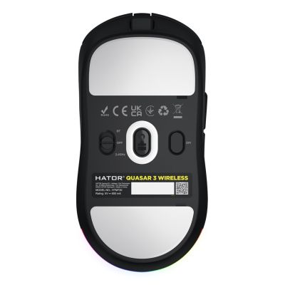 2. HATOR Quasar 3 Wireless myszka Gaming Oburęczny RF Wireless + Bluetooth + USB Type-A Optyczny 12000 DPI