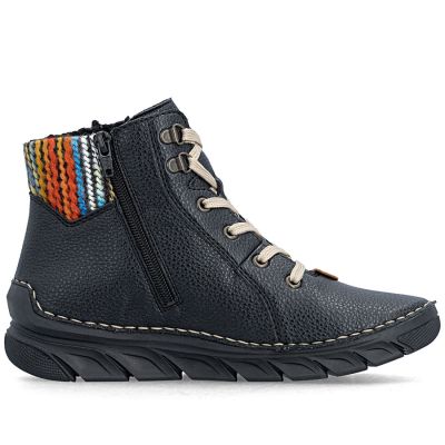 2. Botki damskie komfortowe czarne Rieker 55040-00