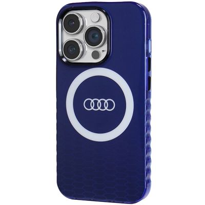 2. Etui Audi IML Big Logo MagSafe na iPhone 14 Pro - niebieskie