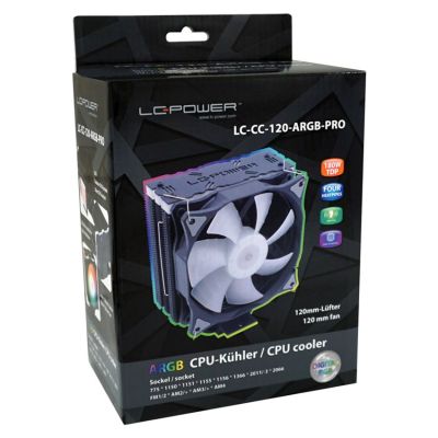 5. LC-Power LC-CC-120-ARGB-PRO system chłodzenia komputerów Procesor Chlodnica/wentylator 12 cm Czarny