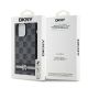 8. Etui DKNY Leather Checkered Mono Pattern & Printed Stripes na iPhone 14 Pro Max - czarne