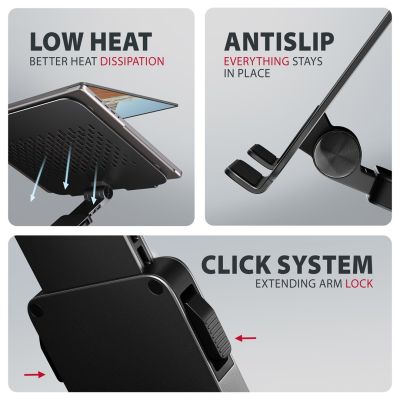 13. Axagon STND-LRB Laptop-Ständer, 360° drehbar, Doppelgelenk, verlängerbar Podstawka pod notebooka i tablet Czarny 43,9 cm (17.3")