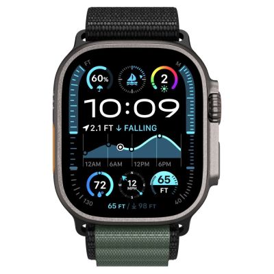 4. Pasek Pasek Spigen WBF1 na Apple Watch 44 / 45 / 46 / 49 mm - czarno-zielony
