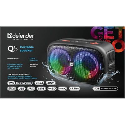 9. DEFENDER GŁOŚNIK Q5 BLUETOOTH 20W