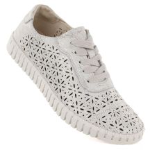 Półbuty damskie ażurowe złote Potocki JE19437