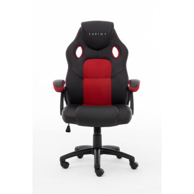 Raptor Gaming 437764 fotel do gry Fotel dla gracza Obite siedzisko Czarny, Czerwony