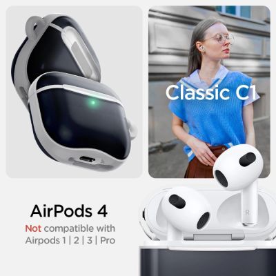 10. Etui Spigen Classic C1 na AirPods 4 - grafitowe
