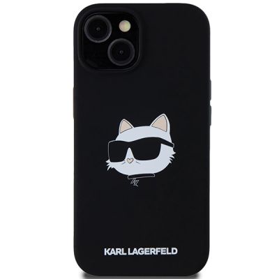 3. Etui Karl Lagerfeld Silicone Choupette Head MagSafe na iPhone 15 Plus / 14 Plus - czarne