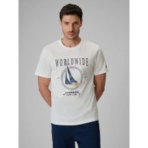 T-shirt regular z nadrukiem męski 4F 4FRSS26TTSHM3993-11S