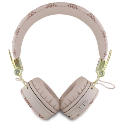 3. Słuchawki nauszne Bluetooth Guess Peony Script Round Shape ENC - brązowe