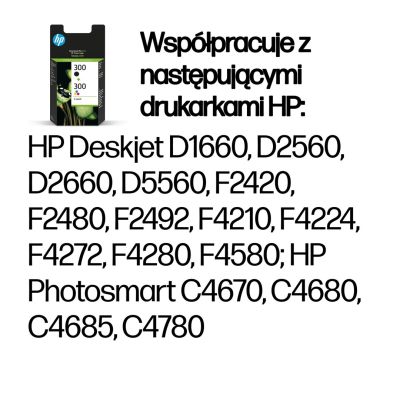 2. HP 300 zestaw 2 oryginalnych wkładów atramentowych: czarny/trójkolorowy