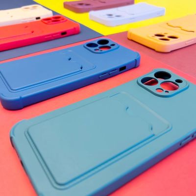 4. Card Armor Case etui pokrowiec do Xiaomi Redmi Note 10 / Redmi Note 10S portfel na kartę silikonowe pancerne etui Air Bag malinowy